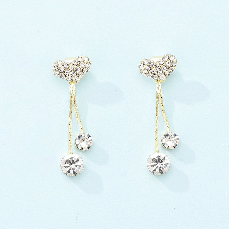 Simple Forest Gold Earrings With Diamonds