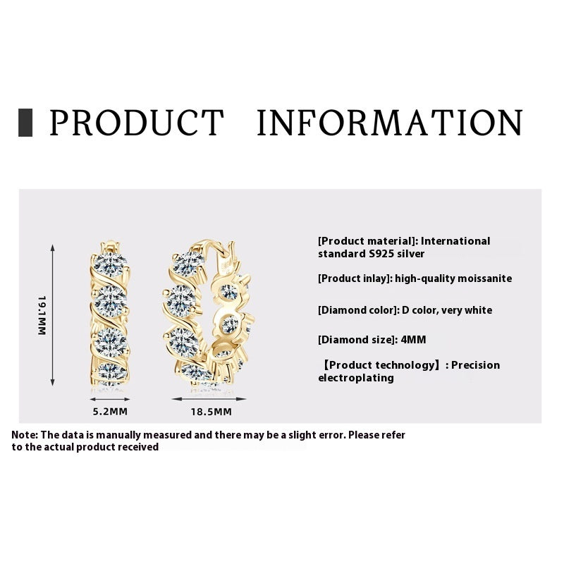 Fashion Personality Diamond Stud Moissanite Earrings