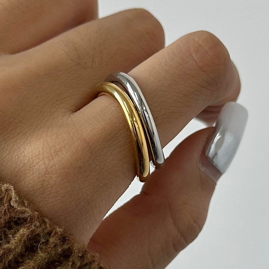 Miley Gold & Silver Layered Rings Elegant Fashion Luxury Rings Now