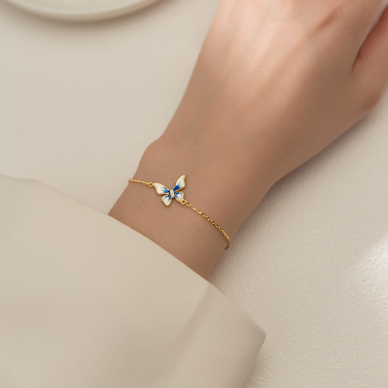 Gold Simple Diamond Inlaid Female Bracelet