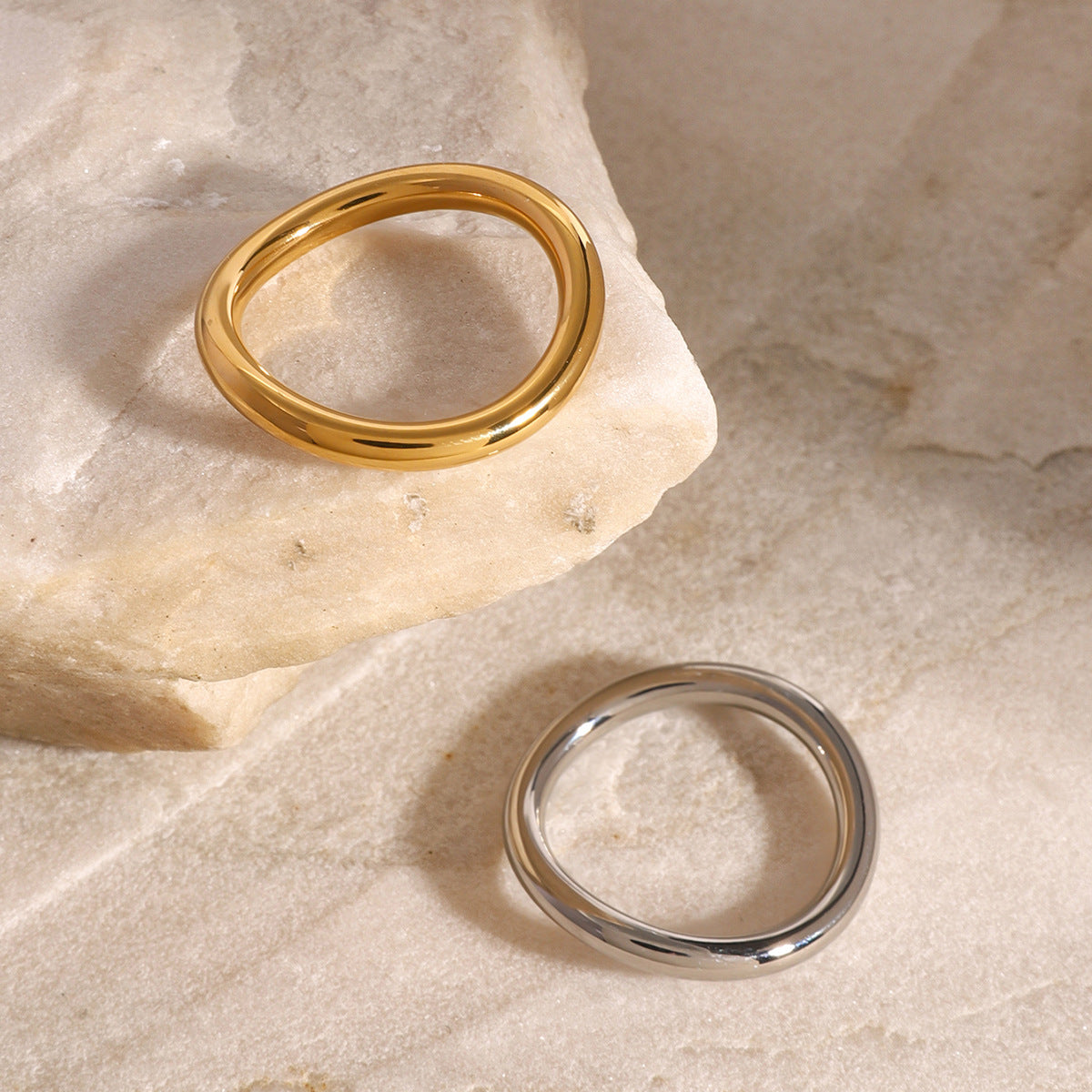 Miley Gold & Silver Layered Rings Elegant Fashion Luxury Rings Now