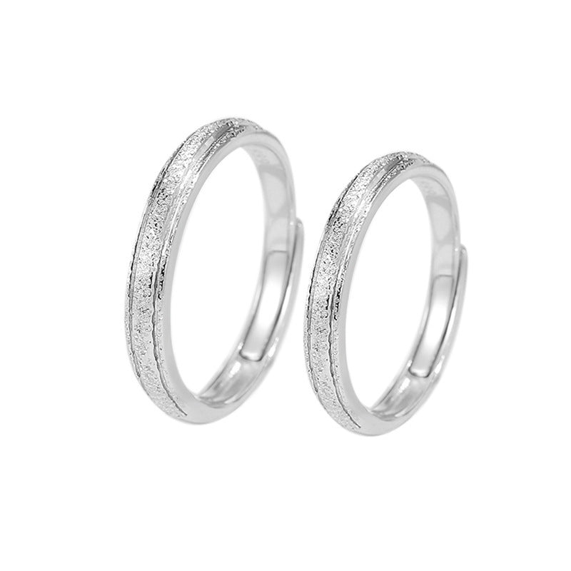 S925 Silver Plain Band Couple Rings Minimal Luxury Gift Jewelry