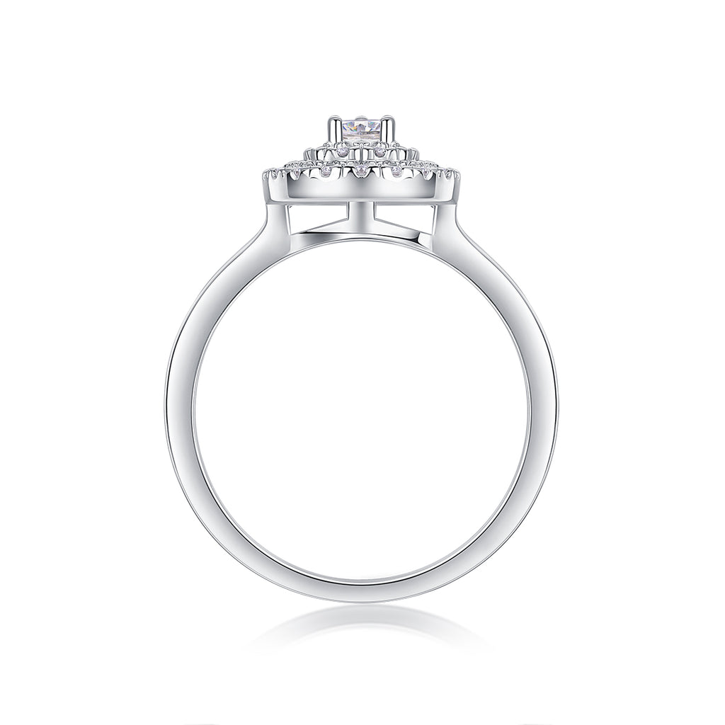 1 Set Large Diamond Moissanite Rings Luxury Fashion Silver Jewelry