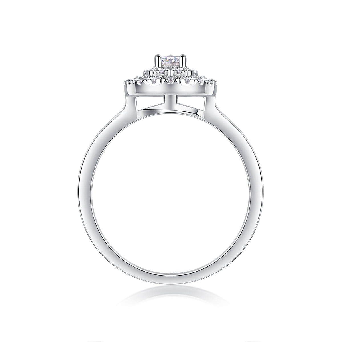 1 Set Large Diamond Moissanite Rings Luxury Fashion Silver Jewelry