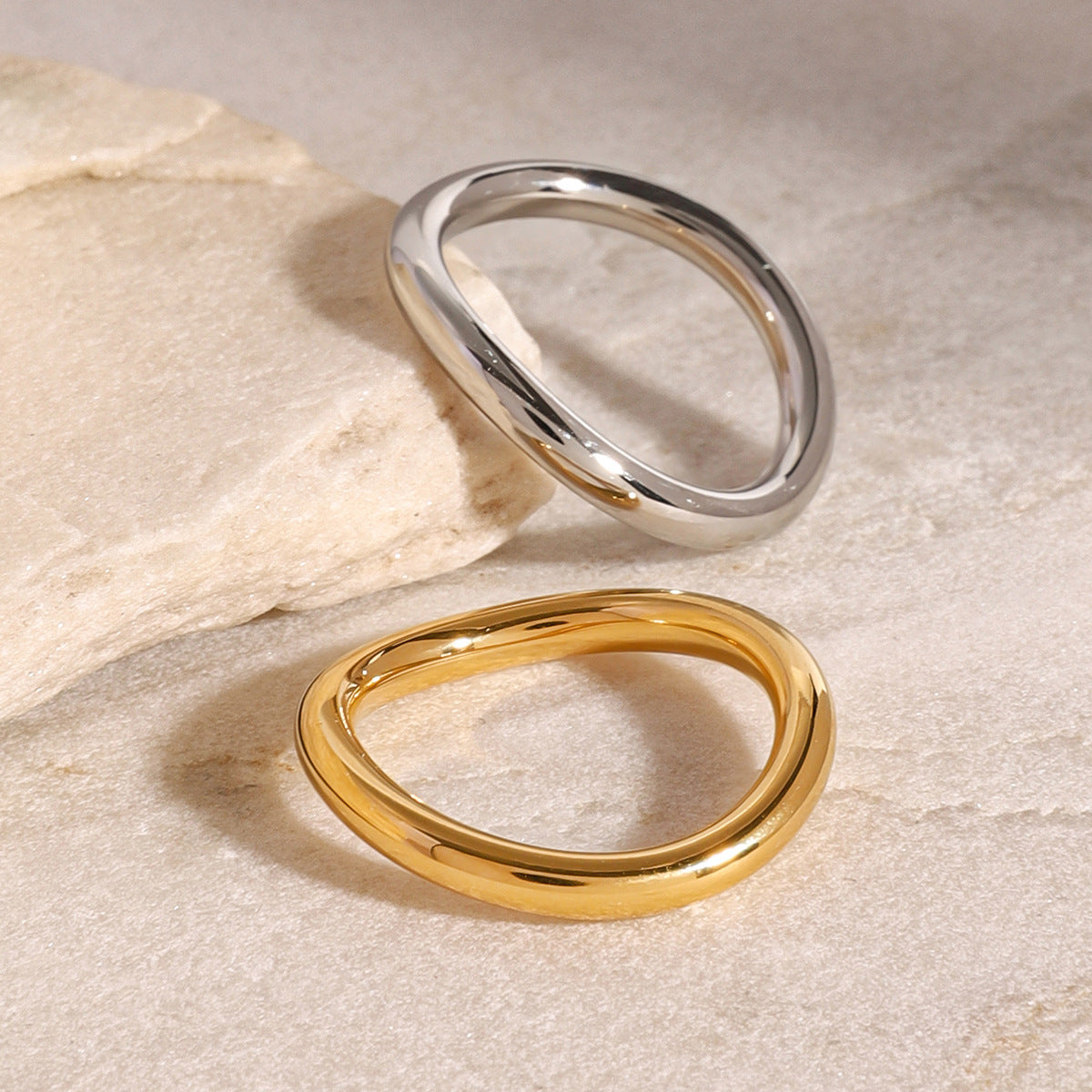 Miley Gold & Silver Layered Rings Elegant Fashion Luxury Rings Now