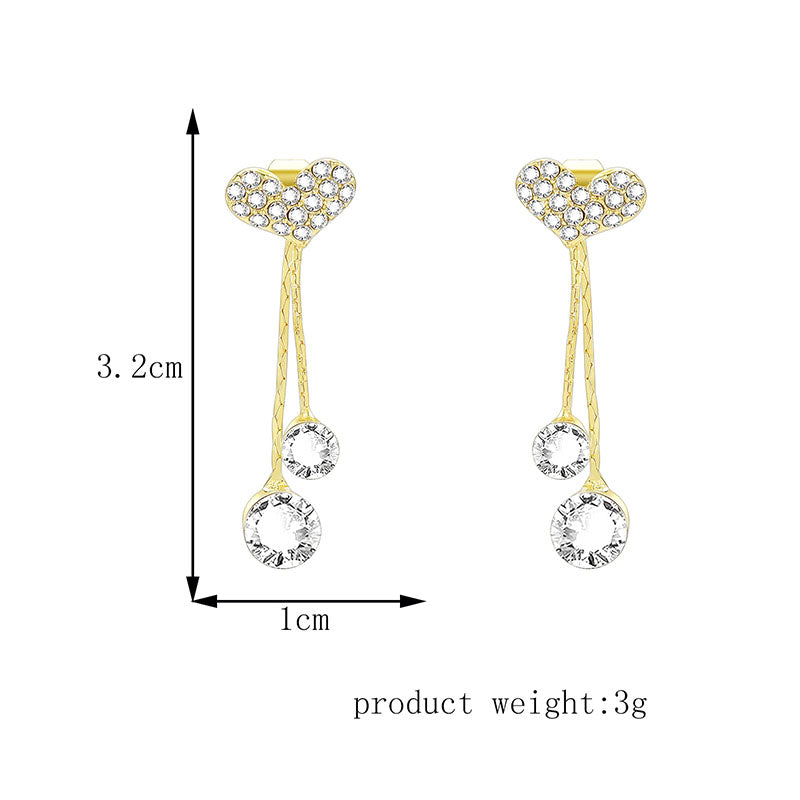 Simple Forest Gold Earrings With Diamonds