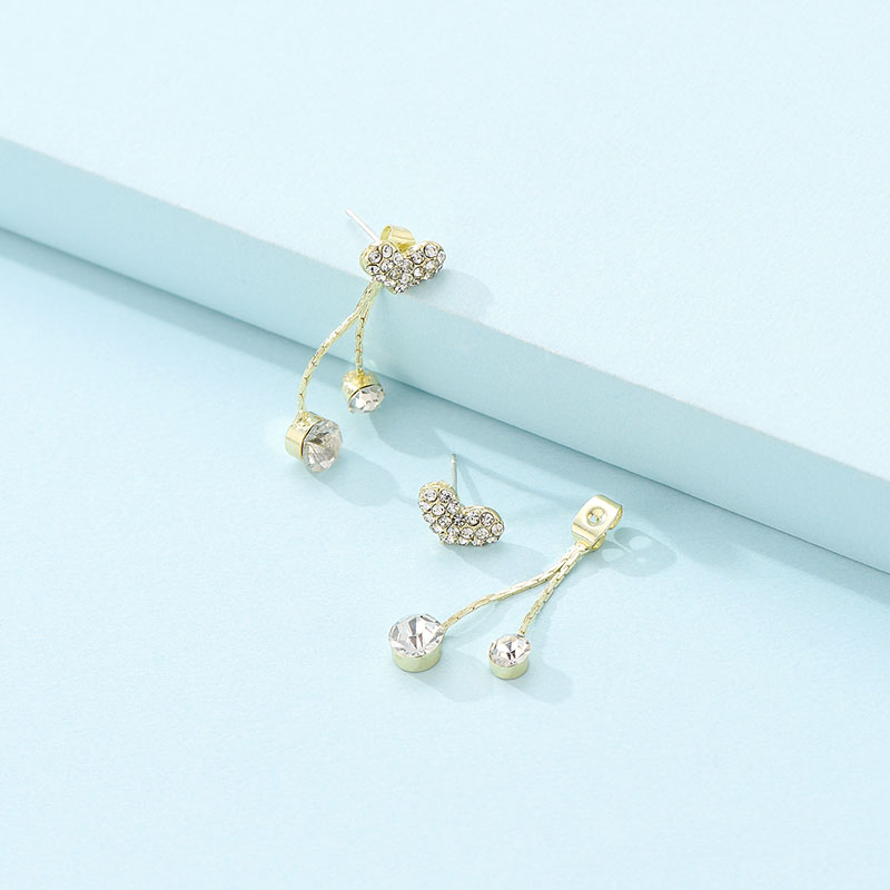 Simple Forest Gold Earrings With Diamonds