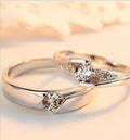 925 Silver Simulation Diamond Couple Rings Men Women Wedding Jewelry