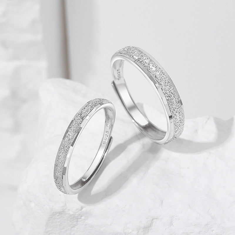 S925 Silver Plain Band Couple Rings Minimal Luxury Gift Jewelry