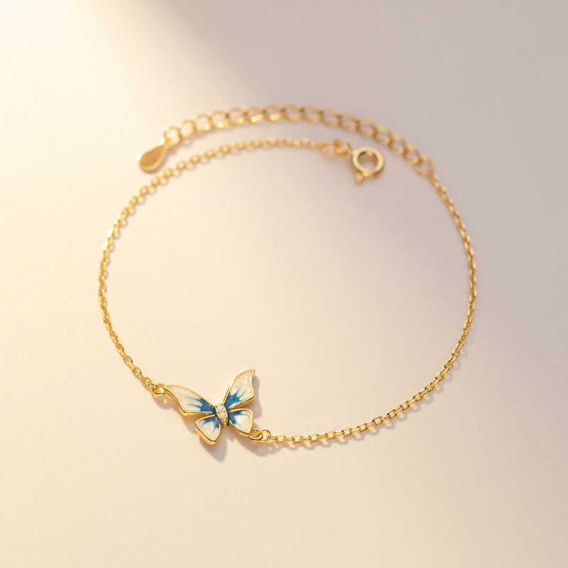 Gold Simple Diamond Inlaid Female Bracelet