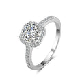 Women Silver Luxury Wedding Ring Square Cubic Zirconia Jewelry
