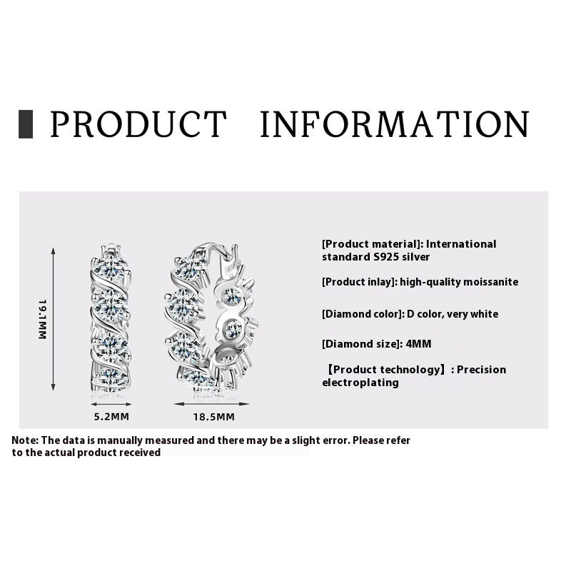 Fashion Personality Diamond Stud Moissanite Earrings