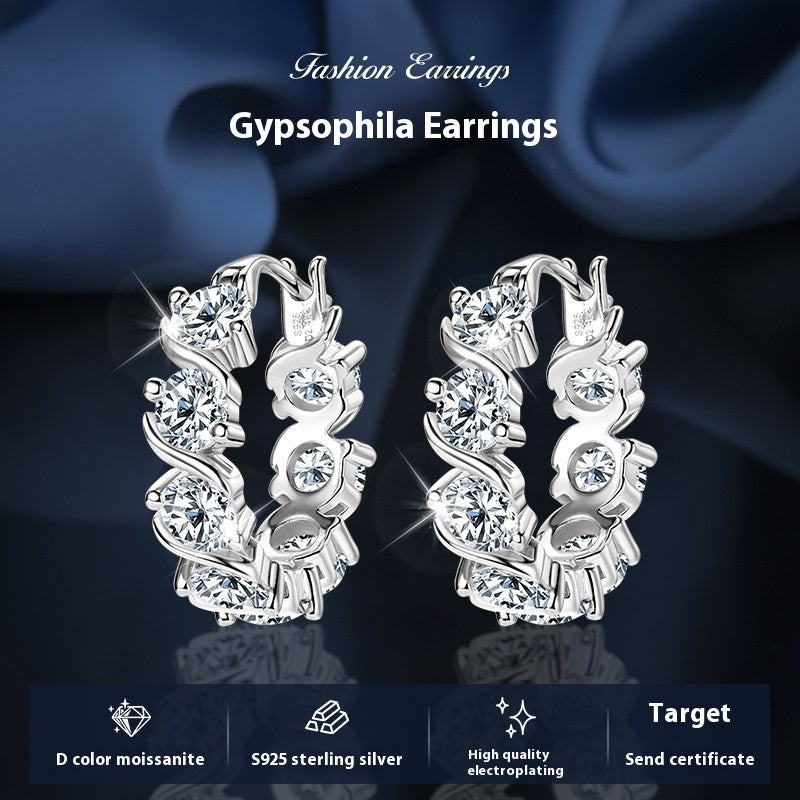 Fashion Personality Diamond Stud Moissanite Earrings