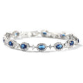 Geometric Gold-plated Bracelet With Colored Diamonds