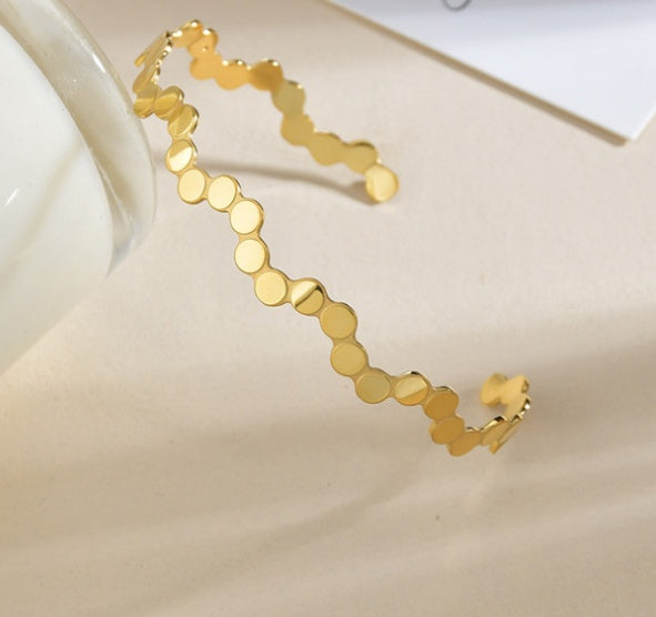 Stainless Steel 14K Real Gold Plated Bracelet