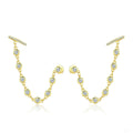 S925 Sterling Silver Earrings Fashion Gold-plated Long Earrings
