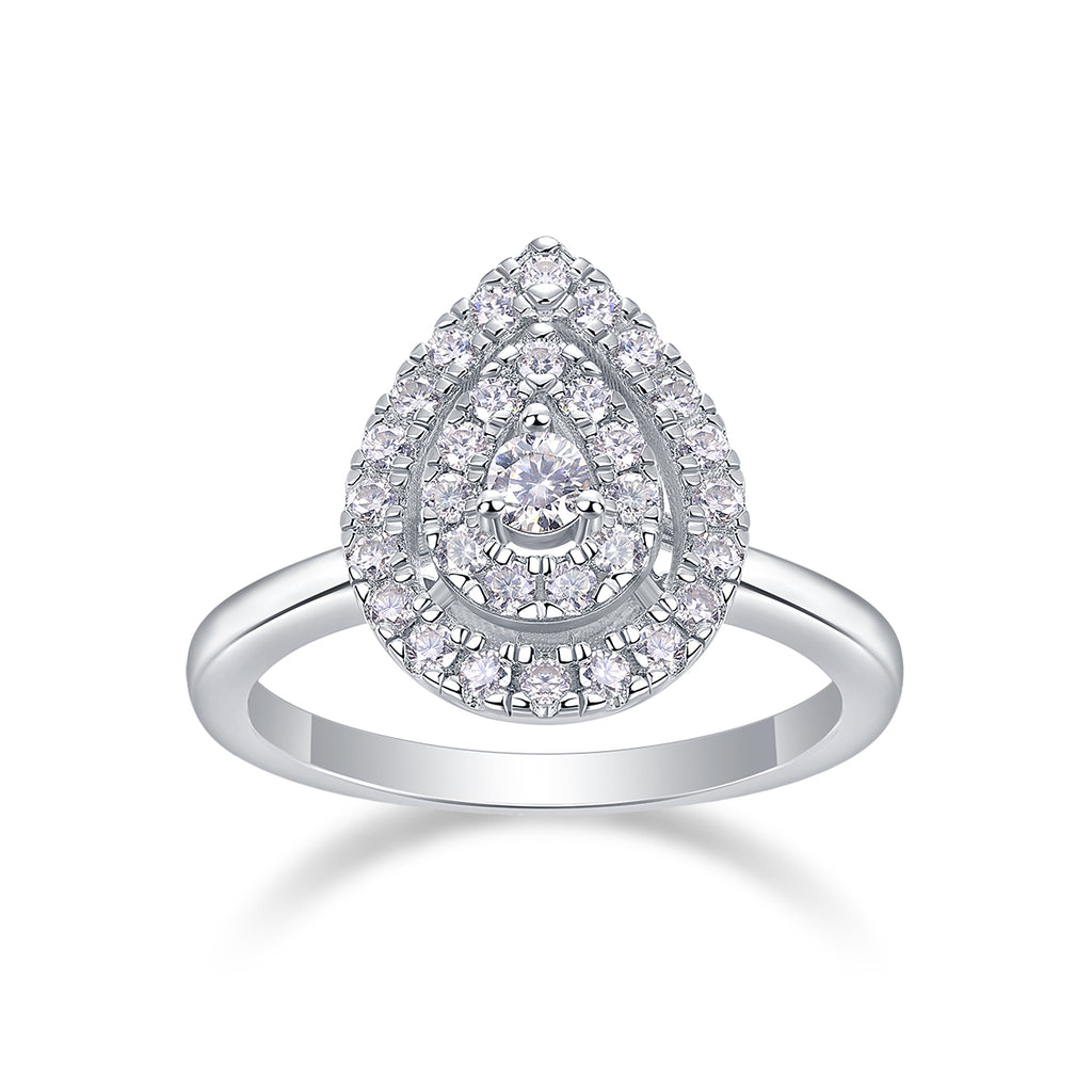 1 Set Large Diamond Moissanite Rings Luxury Fashion Silver Jewelry