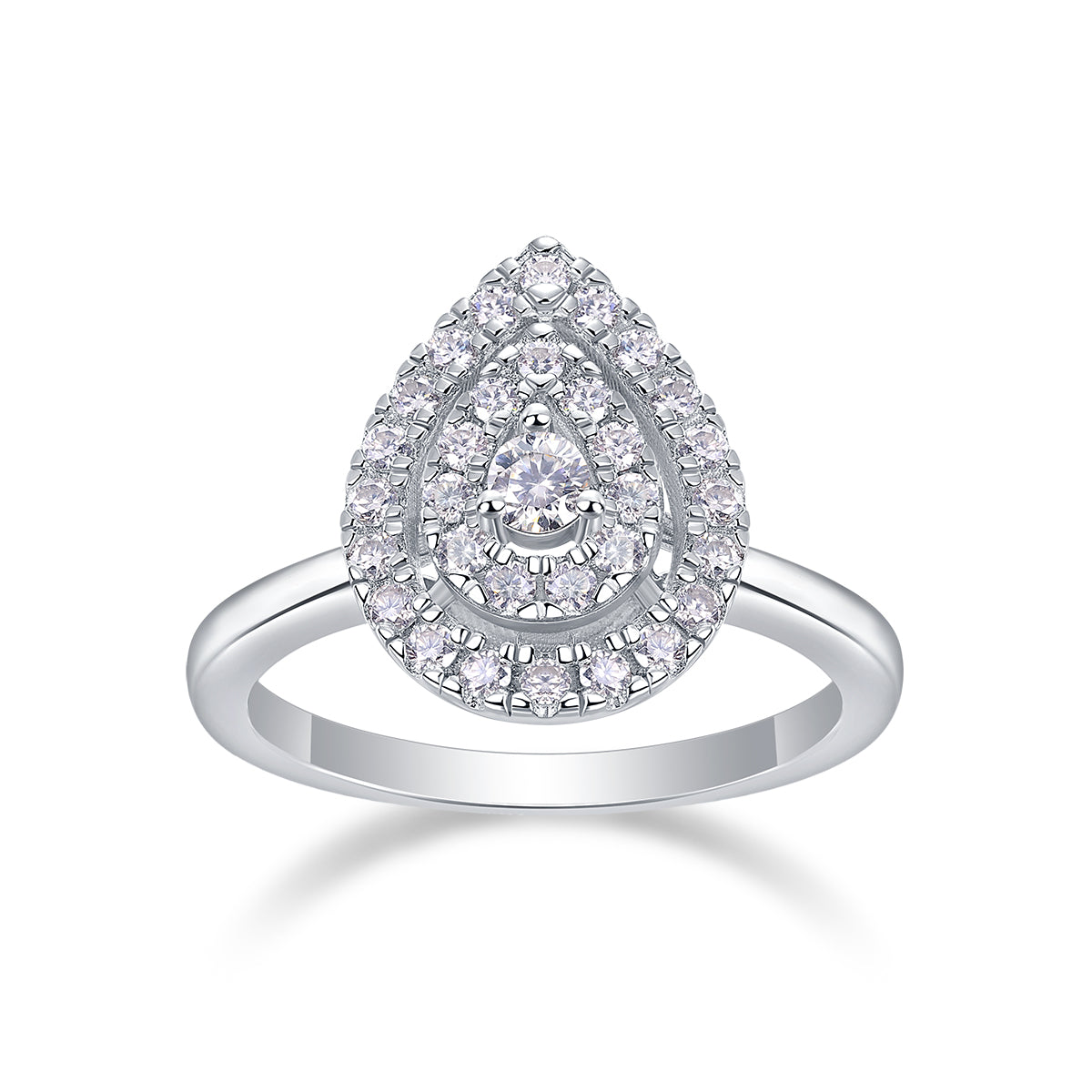 1 Set Large Diamond Moissanite Rings Luxury Fashion Silver Jewelry