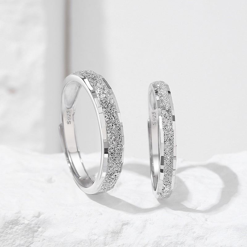 S925 Silver Plain Band Couple Rings Minimal Luxury Gift Jewelry