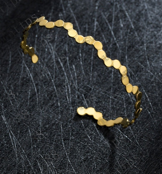 Stainless Steel 14K Real Gold Plated Bracelet