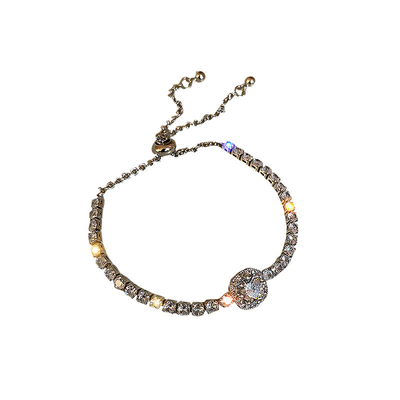 Simple White Gold Bracelet With Large Diamonds