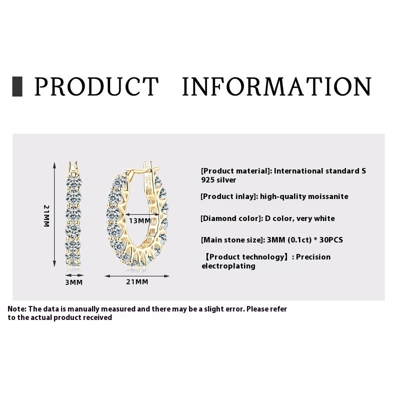 Fashion Personality Diamond Stud Moissanite Earrings