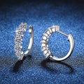 Moissanite Single Diamond Women's Sterling Silver Earrings