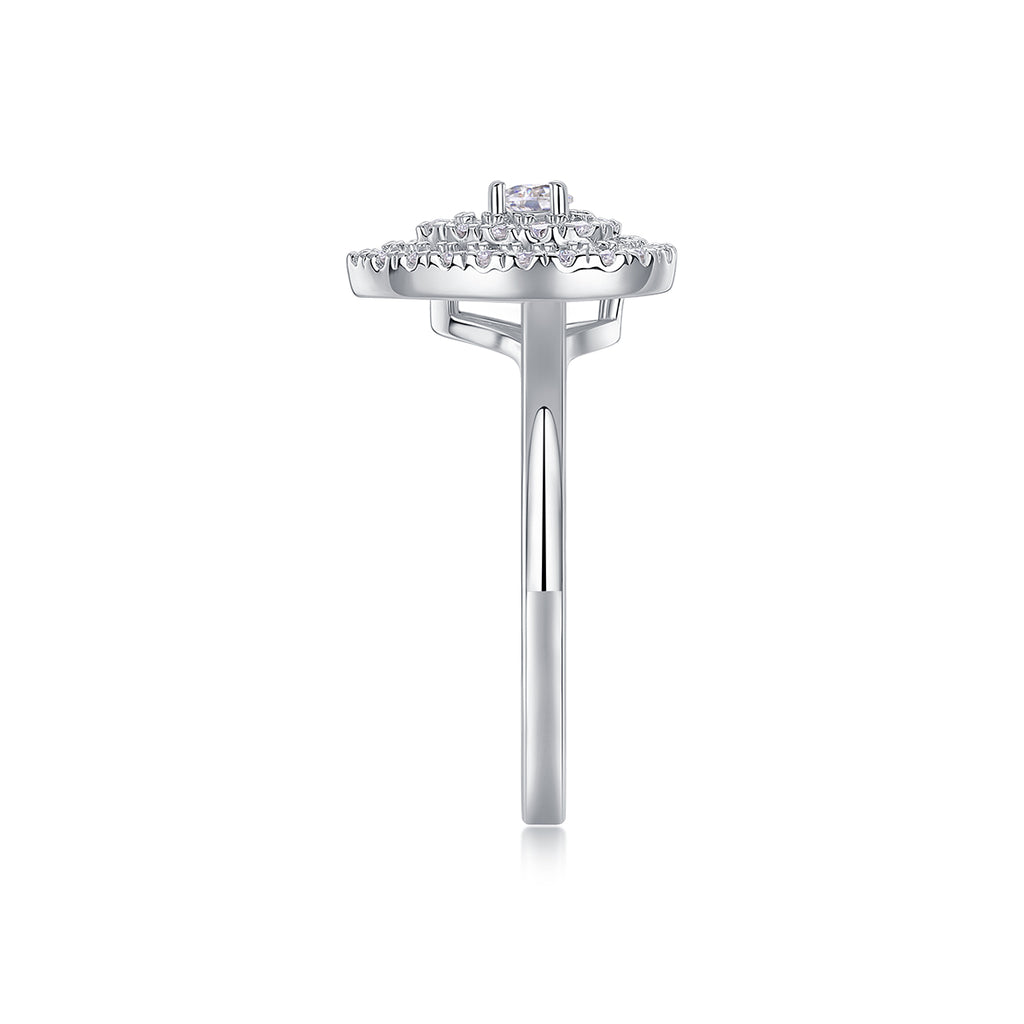 1 Set Large Diamond Moissanite Rings Luxury Fashion Silver Jewelry
