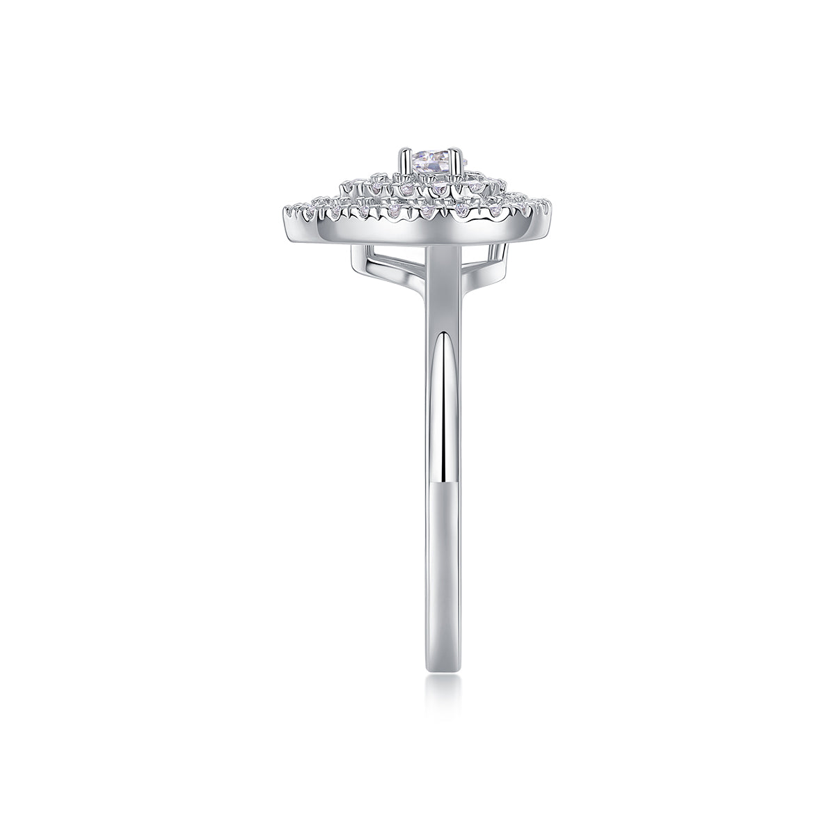 1 Set Large Diamond Moissanite Rings Luxury Fashion Silver Jewelry