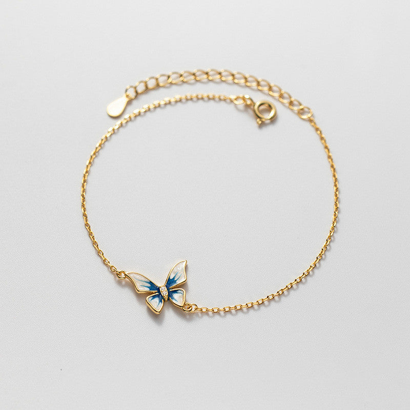 Gold Simple Diamond Inlaid Female Bracelet