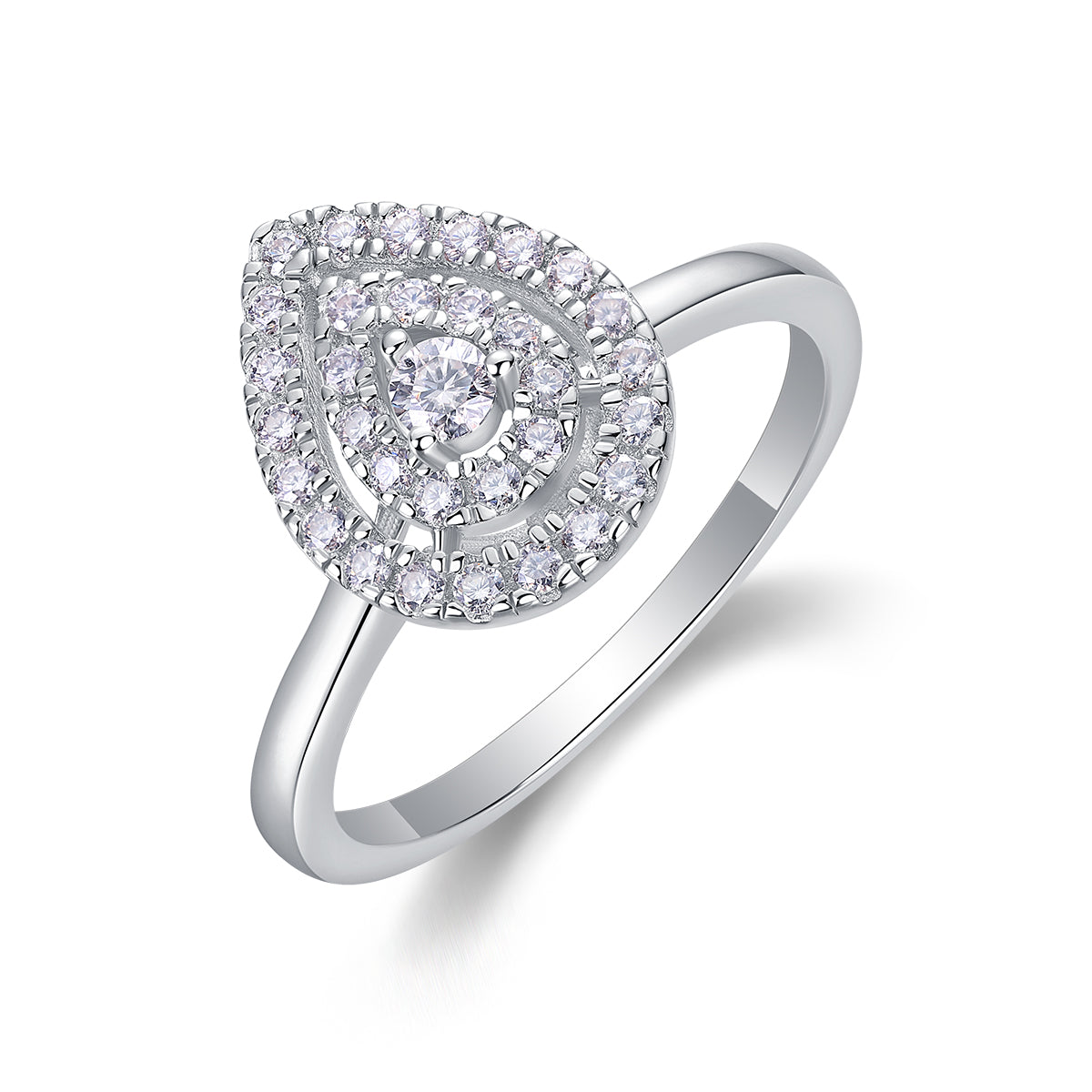 1 Set Large Diamond Moissanite Rings Luxury Fashion Silver Jewelry