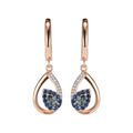Blue Rose Gold  Electroplated Leaf Earrings