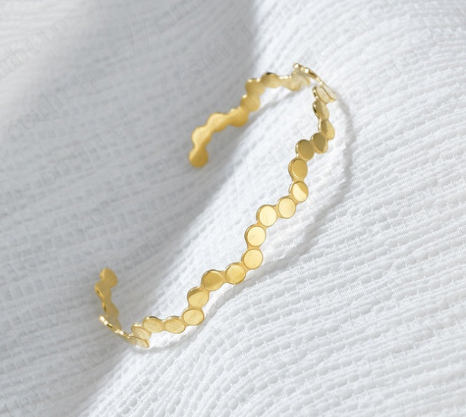 Stainless Steel 14K Real Gold Plated Bracelet