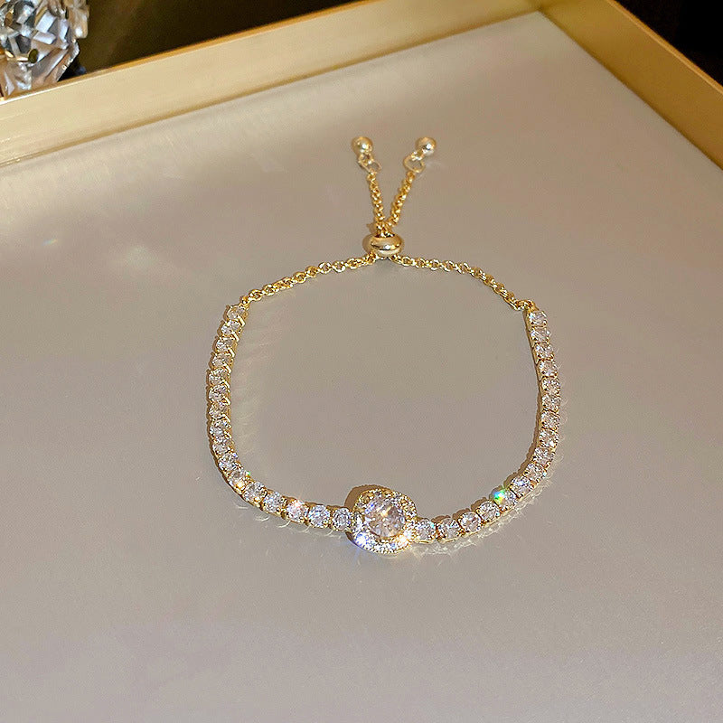 Simple White Gold Bracelet With Large Diamonds