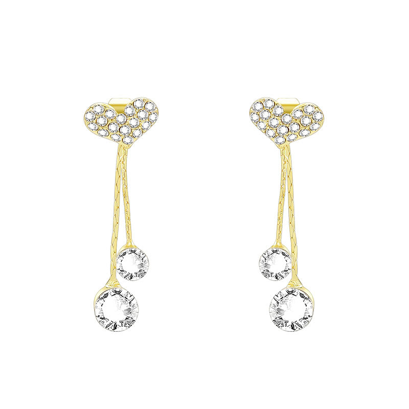 Simple Forest Gold Earrings With Diamonds