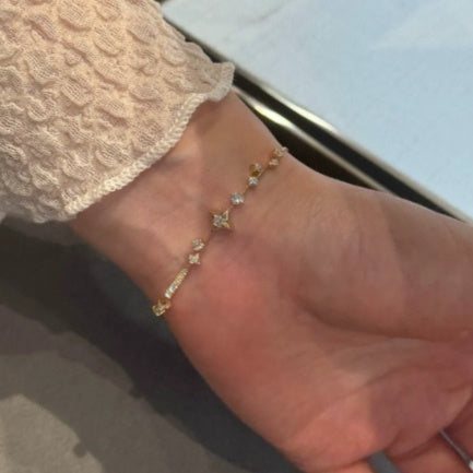 Sparkling Diamond Titanium Steel Gold Bracelet For Women
