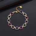 Sterling Silver Rainbow Diamond Gold Vintage Delicate Bracelet