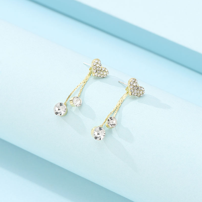 Simple Forest Gold Earrings With Diamonds